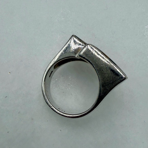 Vintage Sterling Silver Abalone Shell ring - Picture 3 of 4